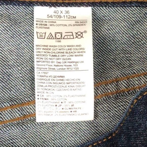 Banana Republic Straight Fit Jeans 40x36, Dark Wash - Picture 6 of 11